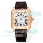 Swiss Copy Cartier Santos 100th Anniversary Yellow Gold Case Ladies Watch 35.6